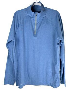 Solbari Quarter Zip UPF 50+ Blue Long Sleeve Performance Shirt Men’s Size XL